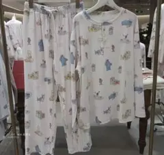 【新品】ジェラートピケ　総柄プルオーバー&ロングパンツセット ピンク