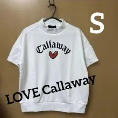 新品 ラブキャロウェイ半袖トレーナー スウェットモックネックシャツ白S