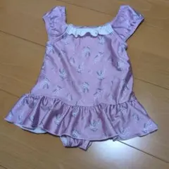 フリル付き花柄水着 80