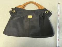 黒 合成皮革 ハンドバッグ