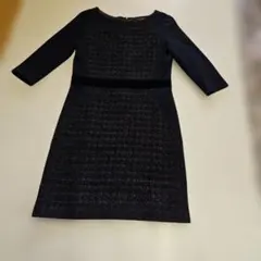 C de C 黒・ダークグレー ひざ丈ワンピース 長袖サイズ38