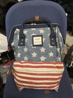 anelloリュック(L)アンティーク調アメリカ国旗