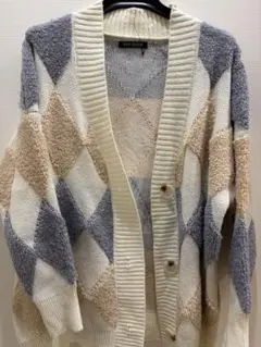 SPRY PREMIUM ダイヤモンド柄カーディガン