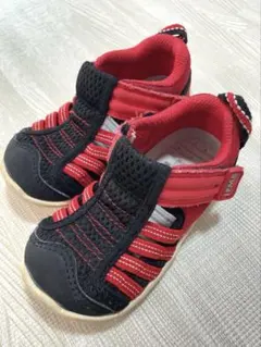 イフミー　14.5センチ　赤黒メッシュベビーサンダル　キッズ　水遊び　靴