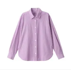 無印良品 　大きいサイズ　XXL レギュラーカラー　ピンクストライプ　長袖のサムネイル