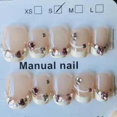 （在庫処分）手動製作 ネイルチップ ヌードピンク Sサイズ