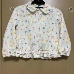 moujonjon 130 花柄 ウインドブレーカー フード着脱可 女の子