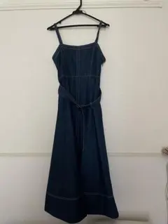 one way ダークブルーデニムワンピース