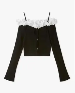 snidel フリルオフショルプルオーバー　ブラック