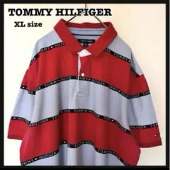 【希少】トミーヒルフィガー ポロシャツ 90s古着 ストリート Y2K 刺繍ロゴ