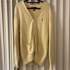 Polo ラルフローレン100%コットン カーディガン イエロー　古着