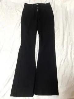 SHEIN ブラック フレアパンツ ハイウエスト ストレッチ 黒