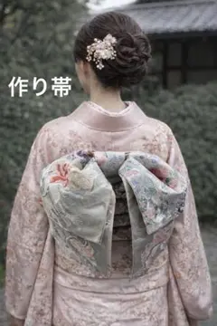 逸品】京都西陣織 袋帯 六通柄 鶴・花々 華やか ゴールド 金糸 - メルカリ