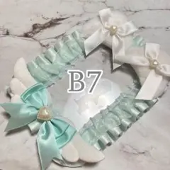 B7 ミントグリーン系 猫耳リボン トレカケースデコ レースデコ 推し活 オタ活