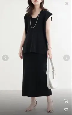 総針Vネックベスト+キャミSET