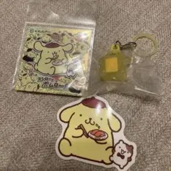 ポムポムプリン スシロー コラボ ステッカー キーホルダー セット