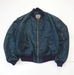 ALPHA✨MA-1 ネイビーグリーン L キルティング USA製 アルファ