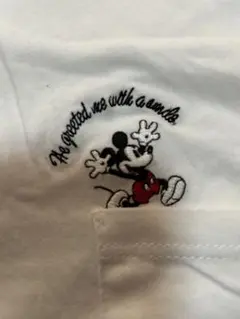 ミッキーマウス刺繍 半袖Tシャツ ホワイトのサムネイル