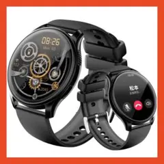 スマートウォッチ ブラック 時計 通話機能付き