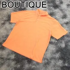 ノーブランド ポロシャツ メンズ オレンジ XL（LL)