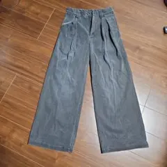 Alfred Alex ヴィンテージ加工ピグメント コーデュロイワイドパンツ