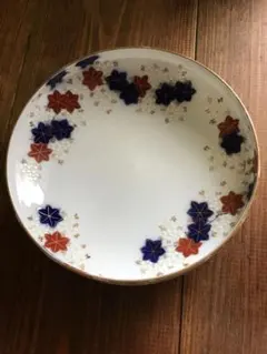 深川製磁　鉢　盛り皿　紅葉　中皿　金彩　直径21.5×高6cm