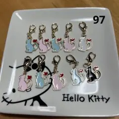 猫ちゃん チャーム 10個セット 金属 ハンドメイド パーツ