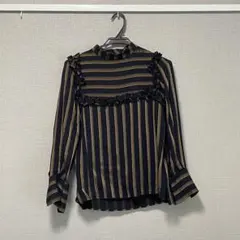 UNITED TOKYO ストライプ フリルブラウス サイズ1