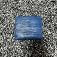 【ヴィンテージ】 LV　ヴィトン　コンパクトウォレット　二つ折財布　エピ　ブルー