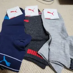 PUMA メンズ クォーター丈 ソックス 3足組 25-27cm