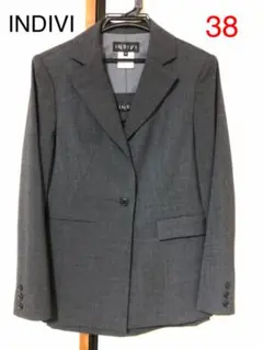 インディヴィ　スカートスーツ  グレー　38