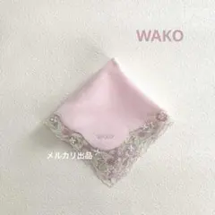 WAKO 和光　ローズ　タオルハンカチ　ピンク　1枚　薔薇レースのサムネイル