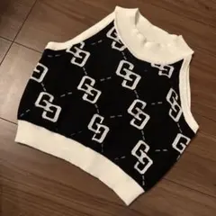 GYDA ノースリーブ ニット トップス モノグラム柄 F - メルカリ