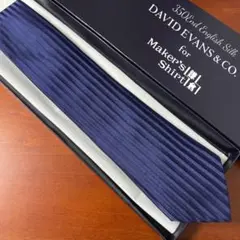鎌倉シャツ×DAVID EVANS 350end ネイビー ソリッドタイ 濃紺2