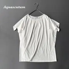 美品 アクアスキュータム 25SSティアードブラウス接触冷感UVケア