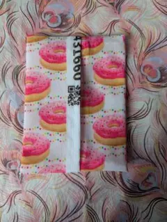 B品　ドーナツ柄ポケットティッシュケース　白色　ポケット付き