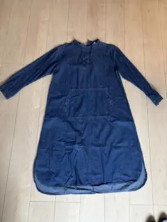 デニム 長袖 シャツワンピース ポケット付き　M〜Lサイズ　koti koti
