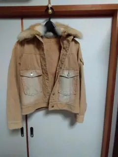 ３way　ライナー付きコーデュロイジャケット　ラビットファーライナー　Ｌ