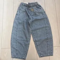 GUバレルレッグジーンズライトデニム130cm