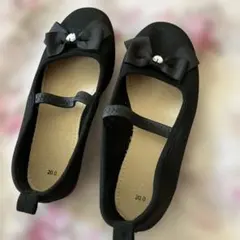 リボン付きブラックフォーマルシューズ 20.0