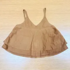 美品　ブランシェス　スウェード調　ビスチェ　キャミ　重ね着　90