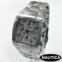 【新品電池】NAUTICA クォーツ トノー型 クロノグラフ デイト 時計 稼働のサムネイル
