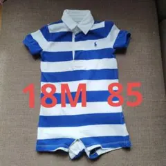 Ralph Lauren 青白ストライプロンパース 18M