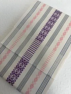 本場筑前博多織 単衣 四寸ゆかた帯 新品 正絹 半幅帯 着物 浴衣 献上柄
