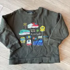 クレードスコープ　電車イラスト トレーナー　新幹線　キッズ　100