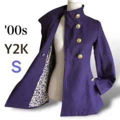 美品⭐️00s Y2K 平成ギャル コート レオパード Sサイズ パープル