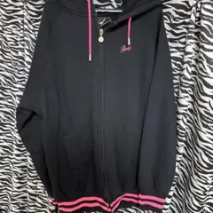 ブラック S パーカー 黒ピンク