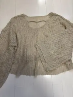 Chico ベージュオーバーサイズニットセーター