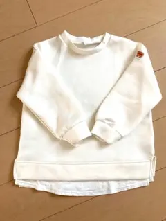 子供服 トレーナー 長袖 白 キッズ 120cmのサムネイル