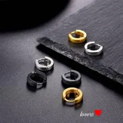 送料無料2個セットクロムブラックサージカルさステンレスシンプルフープピアス